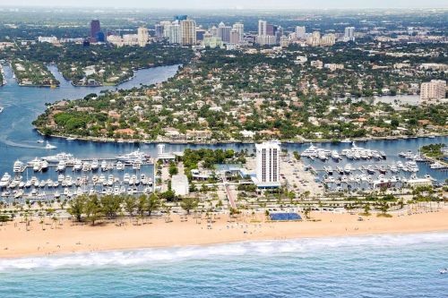 Bahia Mar Fort Lauderdale Beach DoubleTree Hilton Aerial 