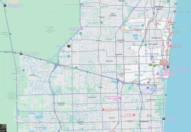 Google Map of Fort Lauderdale greater area